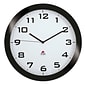 ALBA Silent Wall Clock with Quartz Mechanism, Black, 15 (HORMISSIMON)