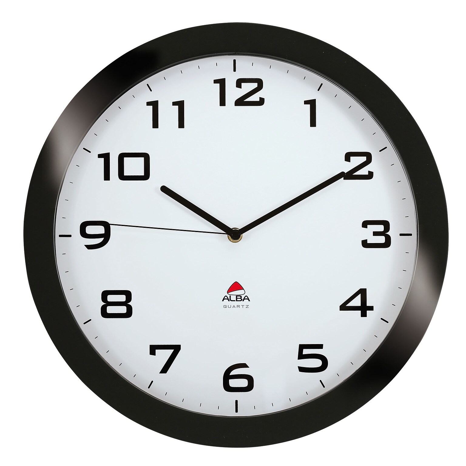 ALBA Silent Wall Clock with Quartz Mechanism, Black, 15 (HORISSIMON)