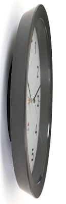 ALBA Silent Wall Clock with Quartz Mechanism, Black, 15" (HORISSIMON)