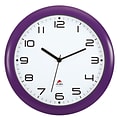ALBA 12” Silent Wall Clock with Quartz Mechanism, Purple (HORNEWP)