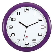 ALBA 12” Silent Wall Clock with Quartz Mechanism, Purple (HORNEWP)