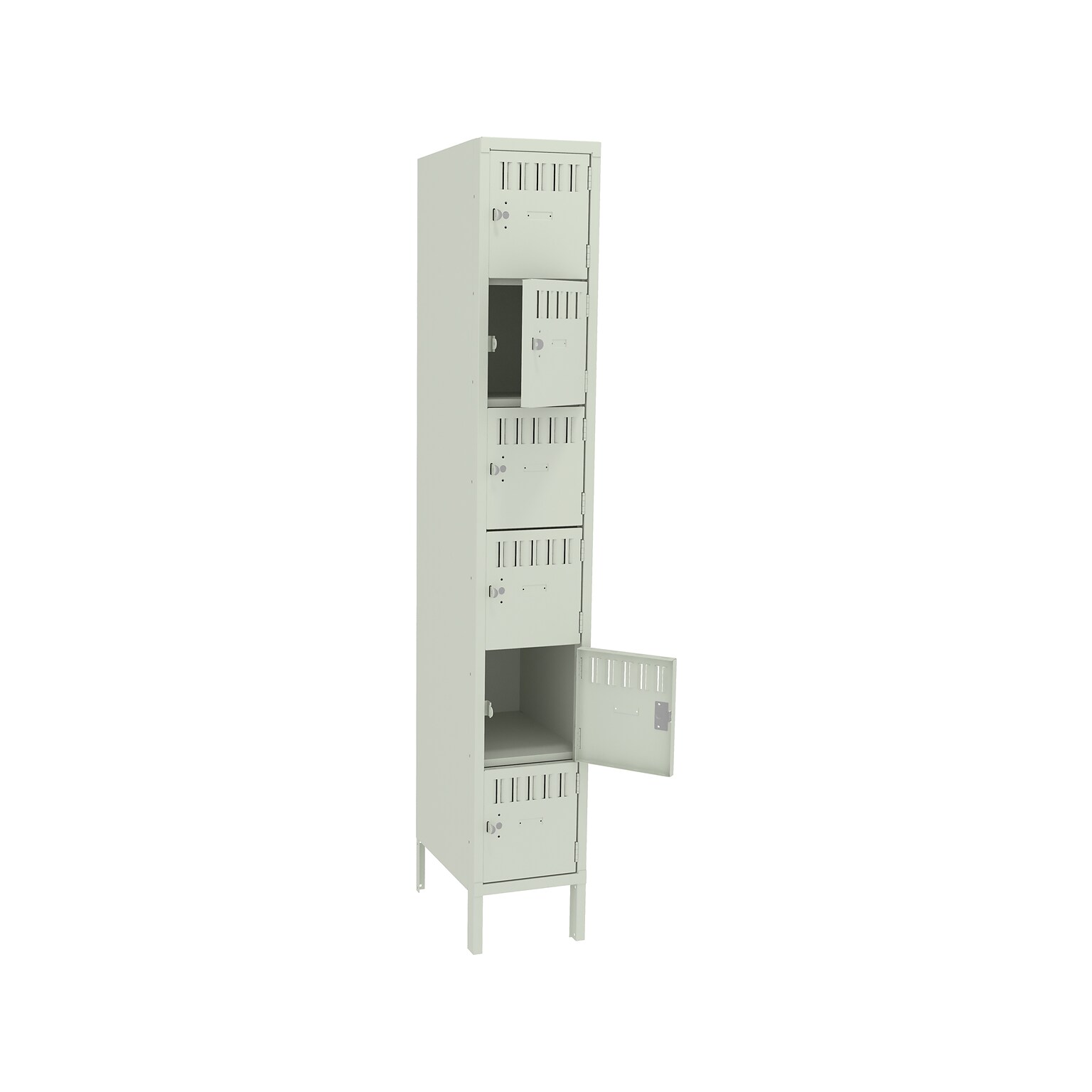 Tennsco 78 6-Tier Light Gray Storage Locker (BS6-121812-1-LGY)