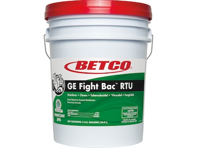 Betco GE Fight Bac RTU Disinfectant, Fresh, 640 Oz., 5 Gal. Pail (3900500)