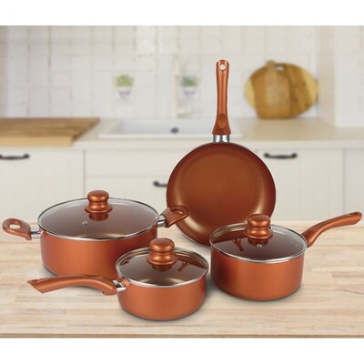 Brentwood Cookware Aluminum 7-Piece Non-Stick Cookware Set, Copper (BPS-107C)