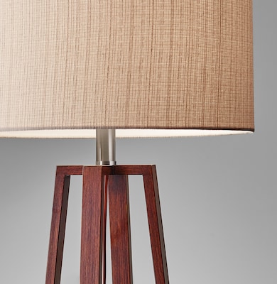 Adesso® Quinn Incandescent Table Lamp, 23.75"H, Walnut Birch Wood (1503-15)