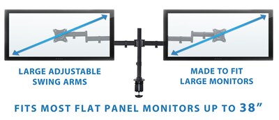 Mount-lt! Adjustable Monitor Mount, Up to 38", Black (MI-3853)