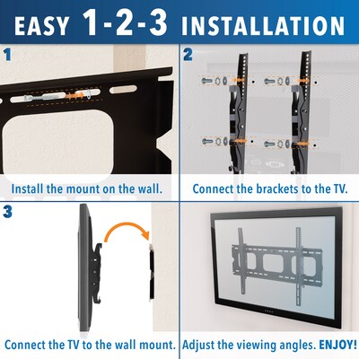 Mount-It! Tilt Wall TV Mount for 32" - 65" Screens, 175 lbs. Max. (MI-303B)