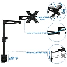 Mount-lt! Adjustable Monitor Arm, Up to 30, Black (MI-705)