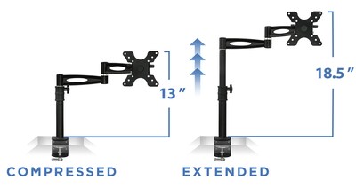 Mount-lt! Adjustable Monitor Arm, Up to 30", Black (MI-705)