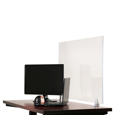 OfficeSource 36W x 24H Acrylic Non-Tackable Screens with Surface Clamp Brackets, Clear, 2/Pk (VARC