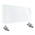 OfficeSource 60W x 24H Acrylic Non-Tackable Screens with Free-Standing Panel Feet, Clear, 2/Pk (VARFSPB2460C)