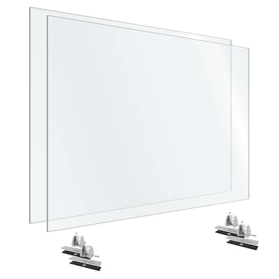 OfficeSource 48W x 30H Acrylic Non-Tackable Screens with Free-Standing Panel Feet, Clear, 2/Pk (VARFSPB3048C)