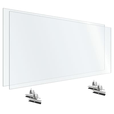 OfficeSource 72W x 30H Acrylic Non-Tackable Screens with Free-Standing Panel Feet, Clear, 2/Pk (VARFSPB3072C)