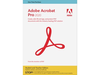 Adobe Acrobat Pro 2020 Student and Teacher Edition for 1 User, Windows, Download (65312078)