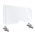 OfficeSource 60W x 24H Acrylic Non-Tackable Screens w/ Free-Standing Panel Feet and Transaction Cutout, Clear, 2/Pk