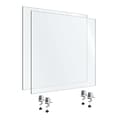 OfficeSource 30W x 24H Acrylic Non-Tackable Screens with Surface Clamp Brackets, Clear, 2/Pk (VARCLMB2430C)