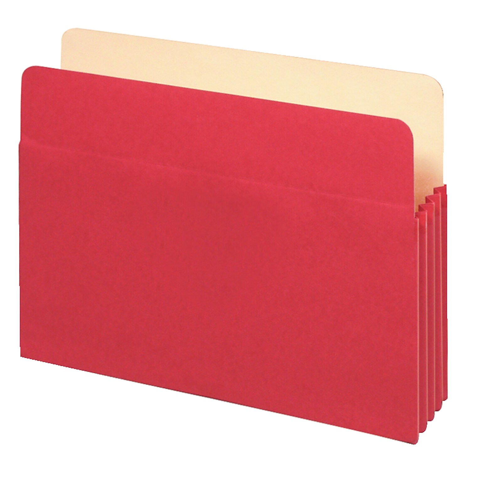 Pendaflex 10% Recycled Reinforced File Pocket, 3 1/2 Expansion, Letter Size, Red (1524ERED)