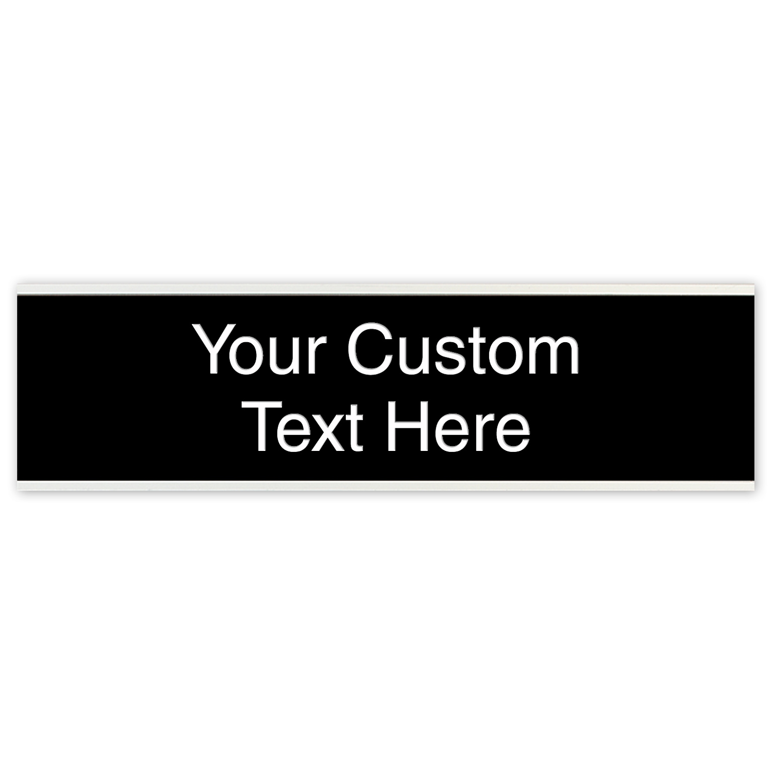 Custom Plastic Engraved Sign with Metal Flush Wall Mount Holder, 2 x 8