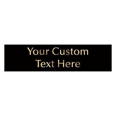 Custom Metal Engraved Mountable Plate, Black/Gold, 2 x 8