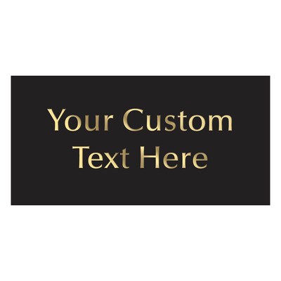 Custom Metal Engraved Mountable Plate, Black/Gold, 4 x 8