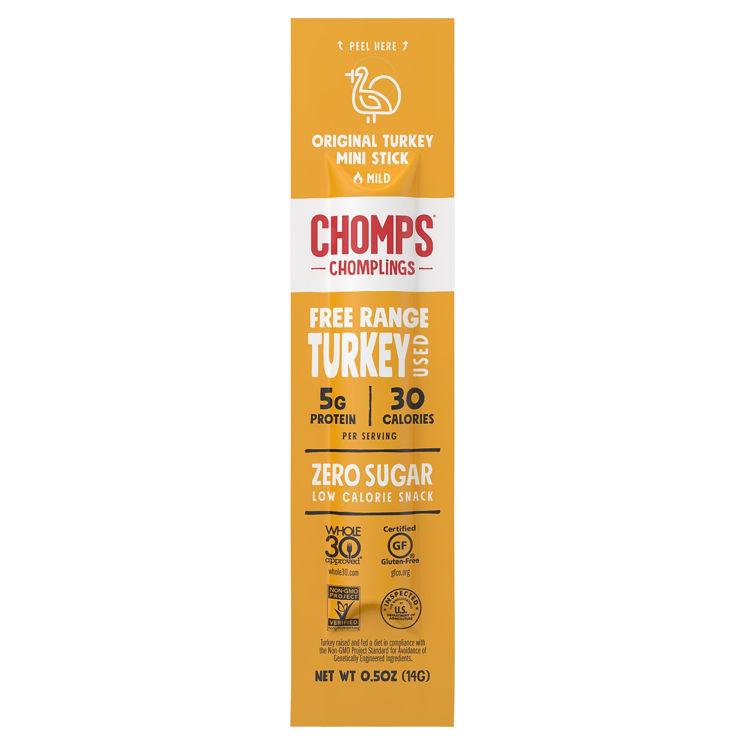 Chomps Chomplings Original Turkey Meat Stick, 24/Box (ZHO00482)