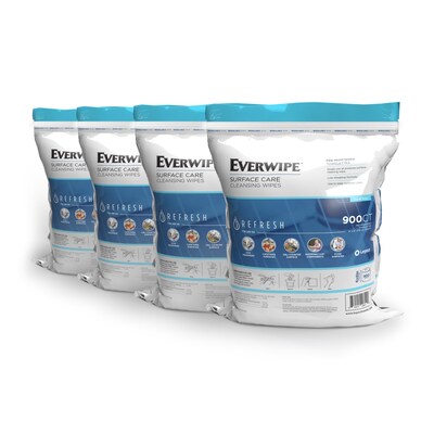 Everwipe Cleaning and Deodorizing Wipes, 900/Bag, 4 Bags/Carton 3600 Pieces/Carton (11100)