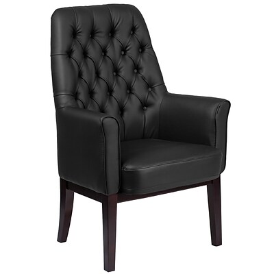 Flash Furniture High Back Traditional Tufted Leather Side Reception Chair (BT444SDBK)