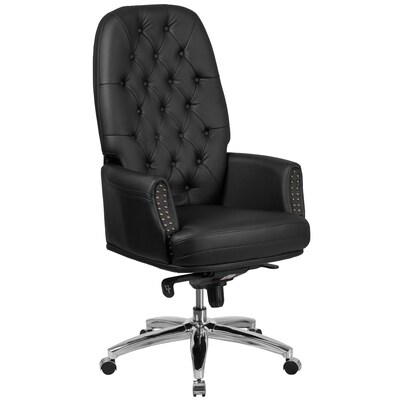 Flash Furniture High Back Traditional Tufted Leather Multifunction Executive Swivel Chair with Arms (BT90269HBK)