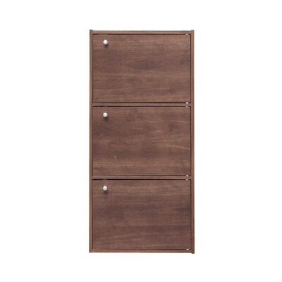 IRIS® 3-Door Wood Storage Shelf, Brown