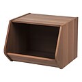 IRIS® Modular Wood Stacking Open Storage Box, Dark Brown