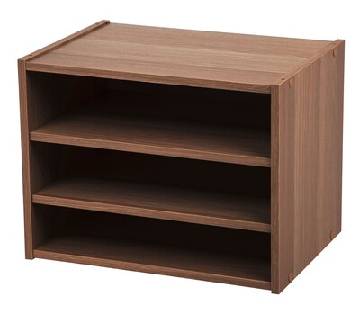 IRIS® Modular Wood Storage Organizer Cube Box w/ Adjustable Shelves, Dark Brown
