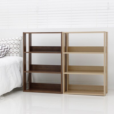IRIS® Mado 3-Shelf Open Wood Shelving Unit, Light Brown (596228)