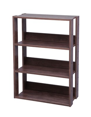 IRIS® Mado 3-Shelf Open Wood Shelving Unit, Dark Brown