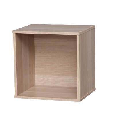 IRIS® Baku Modular Wood Cube Box, Light Brown