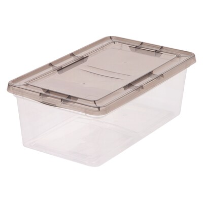IRIS® 6 Quart Clear Storage Box with Gray Lid, 12 Pack
