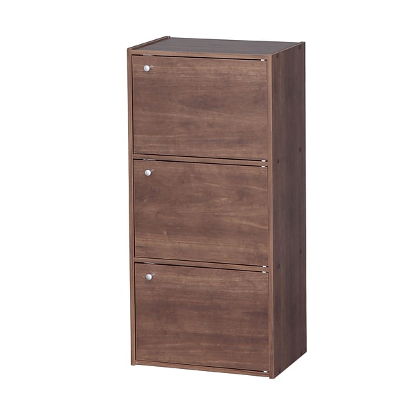 IRIS® 3-Door Wood Storage Shelf, Brown