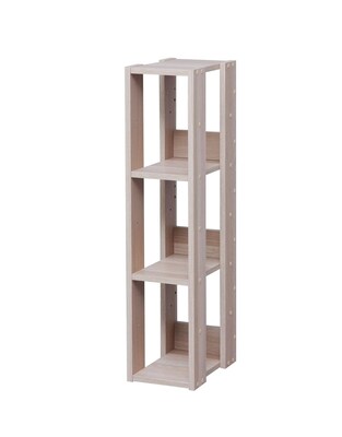 IRIS® Mado 3-Shelf Slim Open Wood Shelving Unit, Light Brown