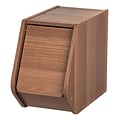 IRIS® Modular Wood Stacking Storage Box w/Door, Narrow, Light Brown