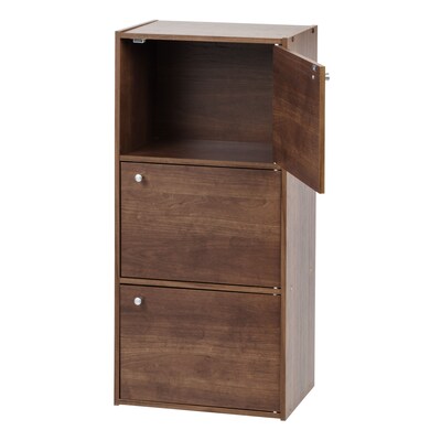 IRIS® 3-Door Wood Storage Shelf, Brown