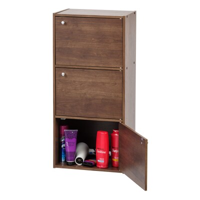 IRIS® 3-Door Wood Storage Shelf, Brown