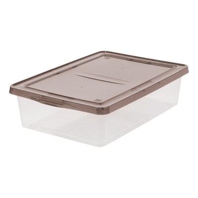 IRIS® 28 Quart Clear Storage Box with Gray Lid, 10 Pack
