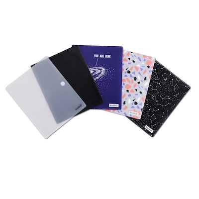 Face Mask Holder, 2-Pocket Pouch, Assorted Designs, 5/Pack (DHPF008)