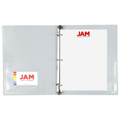 JAM Paper 1" 3-Ring Mini Binders, Clear (370531985)