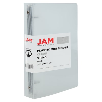 JAM Paper 1 3-Ring Mini Binders, Clear (370531985)