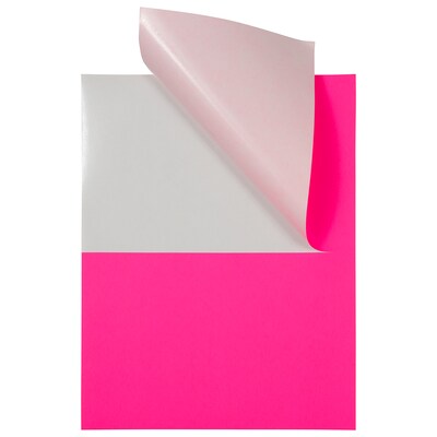 JAM Paper Shipping Labels, Half Page, 5 1/2" x 8 1/2", Neon Pink,  2 Labels/Sheet, 25 Sheets/Pack (359429629)
