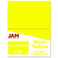 JAM Paper Shipping Labels, Half Page, 5 1/2 x 8 1/2, Neon Yellow,  2 Labels/Sheet, 25 Sheets/Pack