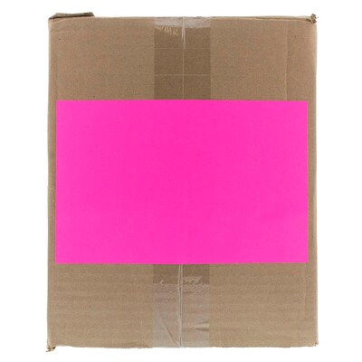 JAM Paper Shipping Labels, Half Page, 5 1/2" x 8 1/2", Neon Pink,  2 Labels/Sheet, 25 Sheets/Pack (359429629)