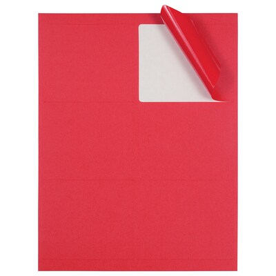 JAM Paper Laser/Inkjet Address Label, 3 3/8" x 4", Red, 6 Labels/Sheet, 20 Sheets/Pack (14516067)