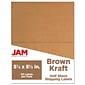 JAM Paper Shipping Labels, Half Page, 5 1/2" x 8 1/2", Brown Kraft, 2 Labels/Sheet, 25 Sheets/Pack (359430338)