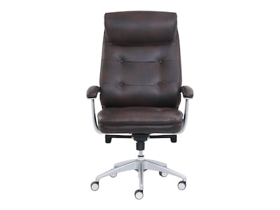 Beautyrest Royo Ergonomic Leather Executive Big & Tall Chair, 400 lb. Capacity, Brown (51449)